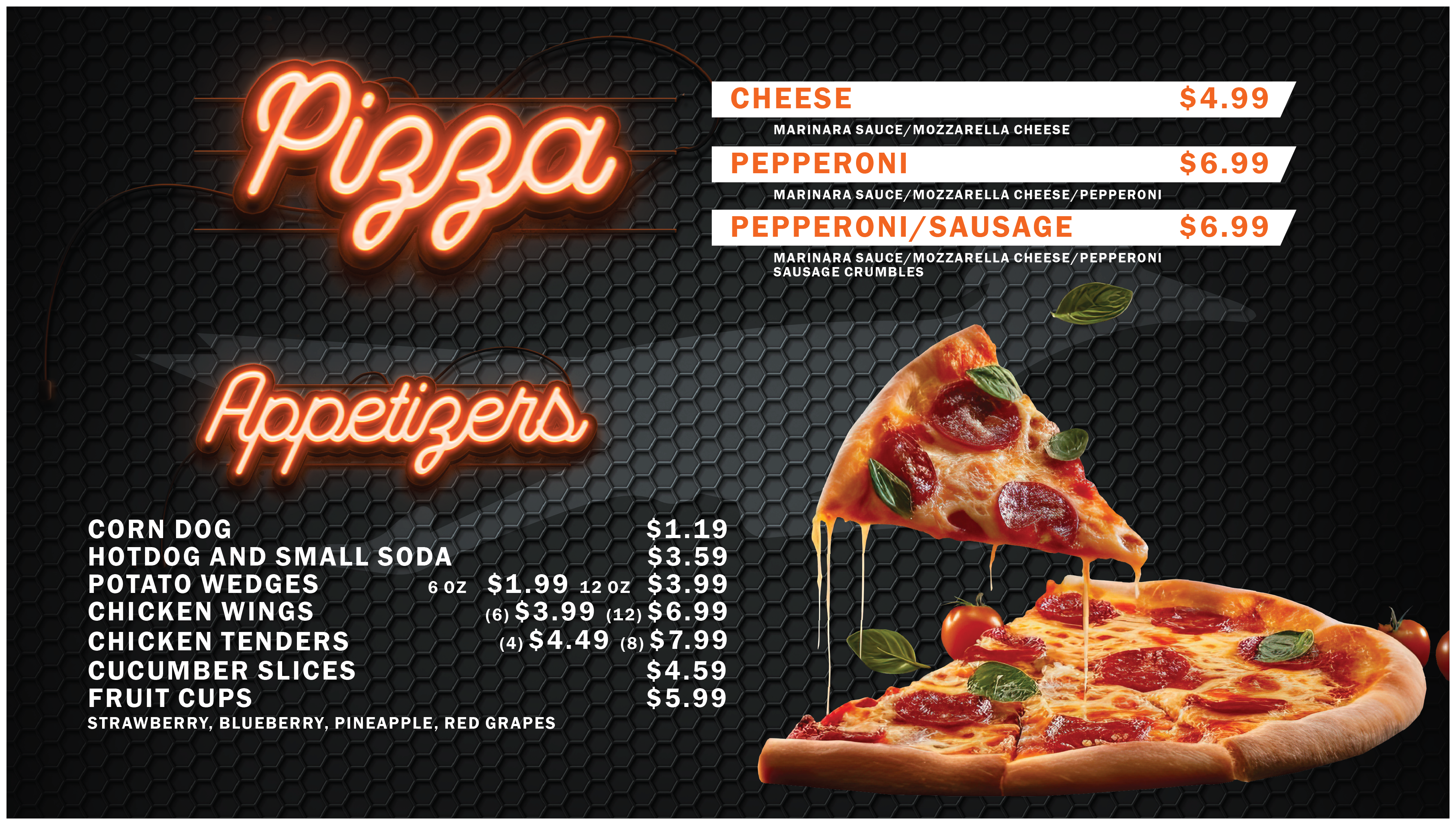 Pizza Menu